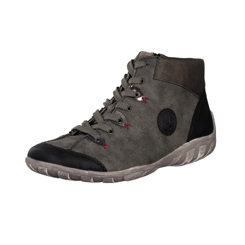 Damske Cizmy Na Snurovanie Rieker L6513-01, Siva